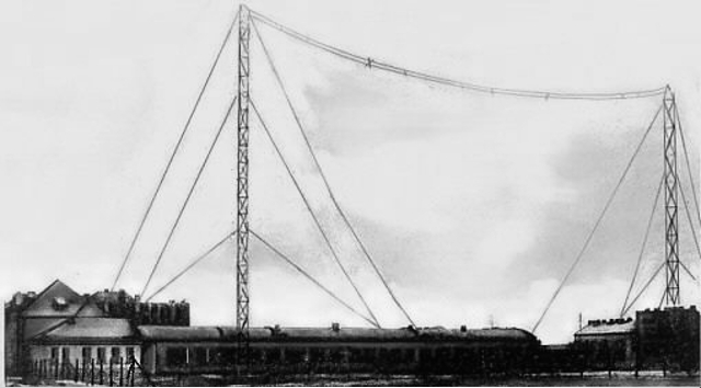 Wiśniowa, maszty radiowe, 1925 Wiśniowa, maszty radiowe, 1925