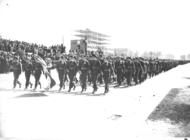 Al. Niepodległości, defilada 1938 Al. Niepodległości, defilada 1938