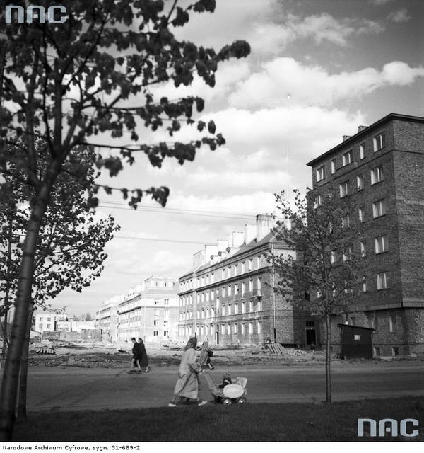 Al. Niepodległości, Racławicka, 1955 Al. Niepodległości, Racławicka, 1955