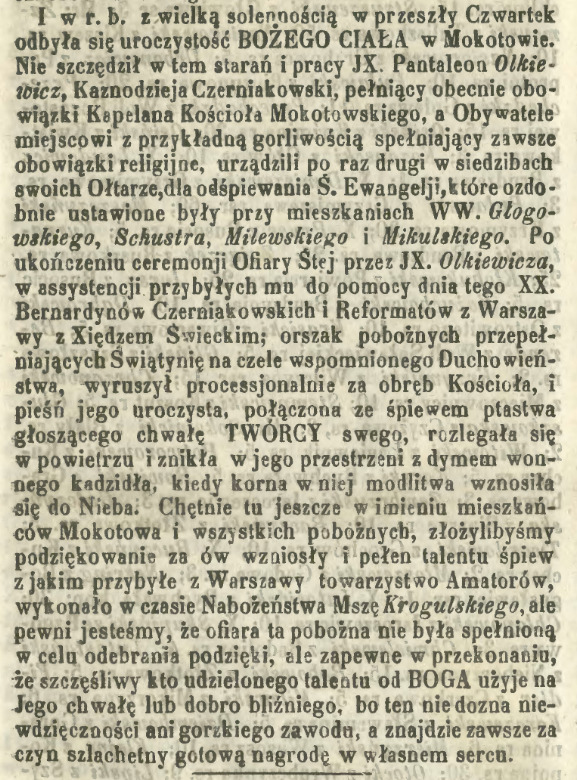 Boże Ciało 1858 Boże Ciało 1858