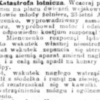Katastrofa lotnicza, 1914
