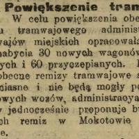 Powiększenie tramwajów Powiększenie tramwajów, 1914