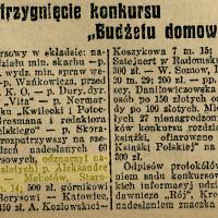 Konkurs budżetu domowego Konkurs budżetu domowego, 1926