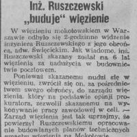 Fachowiec wszędzie poszukiwany Inżynier w więzieniu opracowuje plany więzienia. 1933