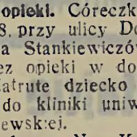 Zatrute dziecko, 1934