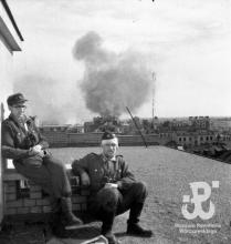 Widok z dachu Racławickiej 17, 1944