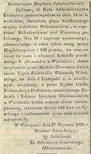 Darowizna na wieczne czasy, 1829