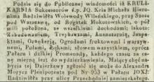 Krulikarnia do wydzierżawienia, 1831
