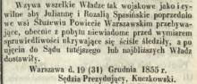 Ścigane, 1856