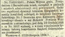 Zagubiona dymissya, 1864