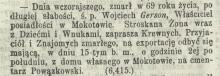 Zmarł Wojciech Gerson, 1867