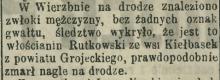 Zwłoki mężczyzny bez oznak gwałtu. 1881