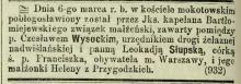 Związek pobogosławiony, 1886
