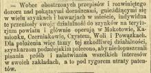 Pokątni doradcy w szynkach i bawarjach. Zarządzenia przeciw tym praktykom. 1893.