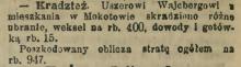 Kradzież u Wajcberga, 1897