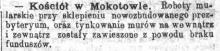 Brak funduszów, 1899