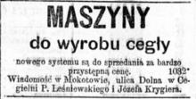 Maszyny do cegły, 1900