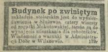 Budynek po zwiniętym zakładzie, 1902
