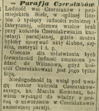 Parafja Czerniaków, 1903