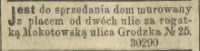 Do sprzedania: Grodzka 25, 1904