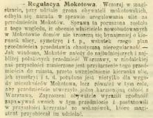 Regulacya Mokotowa, 1906