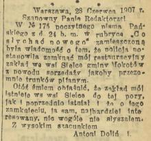 Nic wogóle nie słyszałem, 1907
