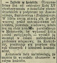 Ks. Kaczyński usuwa. Siłą rąk i kluczami. 1909