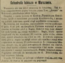 Katastrofa lotnicza, 1911