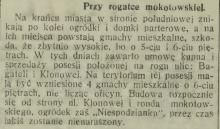 Zbytnio wysokie, 1912