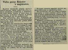 Walka gminy z magistratem, 1912