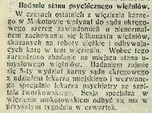 Nienormalne zachowanie więźniów, 1913