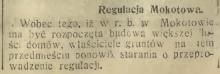 Regulacja Mokotowa, 1913