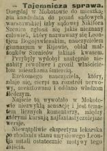 Tajemnicza sprawa, 1913