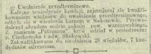 Uwolnienie przedterminowe, 1913