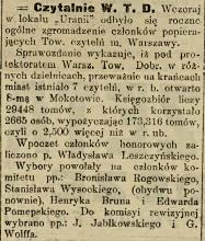 Czytelnia w Mokotowie, 1913