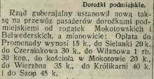 Nowa taksa, 1913