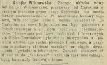 Nowy tor kolejki, 1913