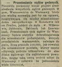 Przeniesienie sądów, 1913