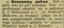 Sezonowy pokaz, 1913