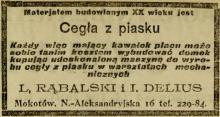 Cegła z piasku, 1913