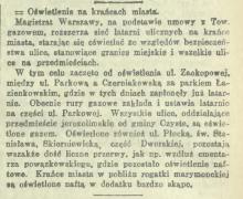 Oświetlenia na krańcach, 1913