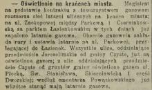 Oświetlenie na krańcach, 1913