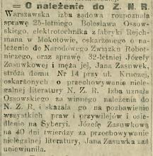 O należenie do ZNR, 1914