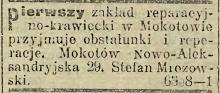 Zakład reparacyjno-krawiecki, 1914