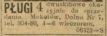 Pługi okazyjnie, 1915