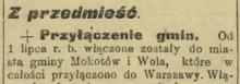 Przyłączenie. 1916