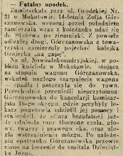 Fatalny upadek, 1916