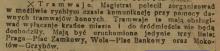 Tramwaj konny na Grzybów, 1917