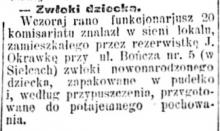 Zwłoki dziecka, 1918