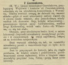 Mieszkańcy narzekają, 1918
